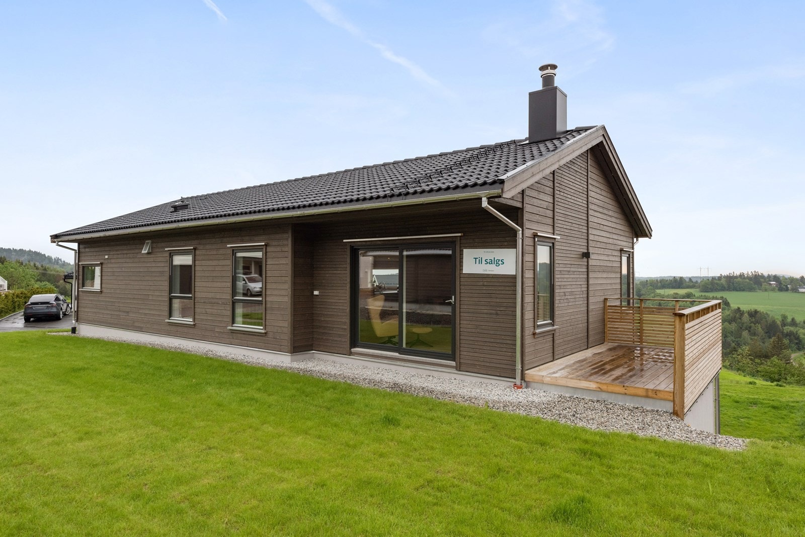 Hagen er etablert med nivåforskjell og har god tumleplass for alle familiemedlemmer Galleribilde