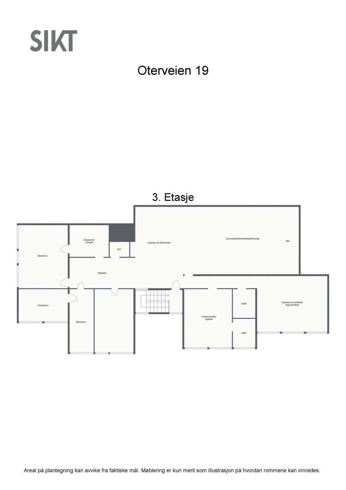 Floorplan letterhead - Oterveien 19 - 3. Etasje - 2D Floor Plan Galleribilde