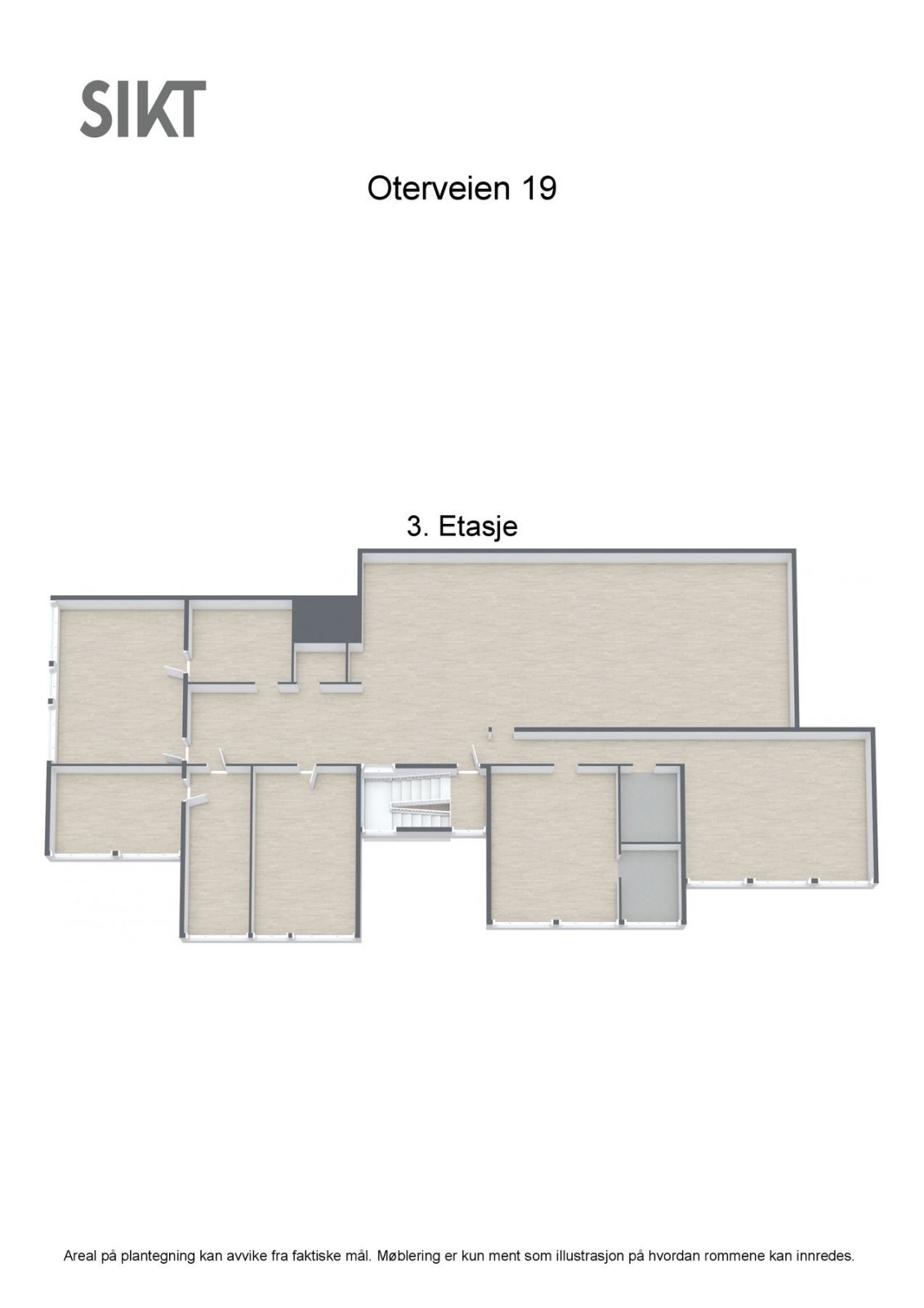 Floorplan letterhead - Oterveien 19 - 3. Etasje - 3D Floor Plan Galleribilde