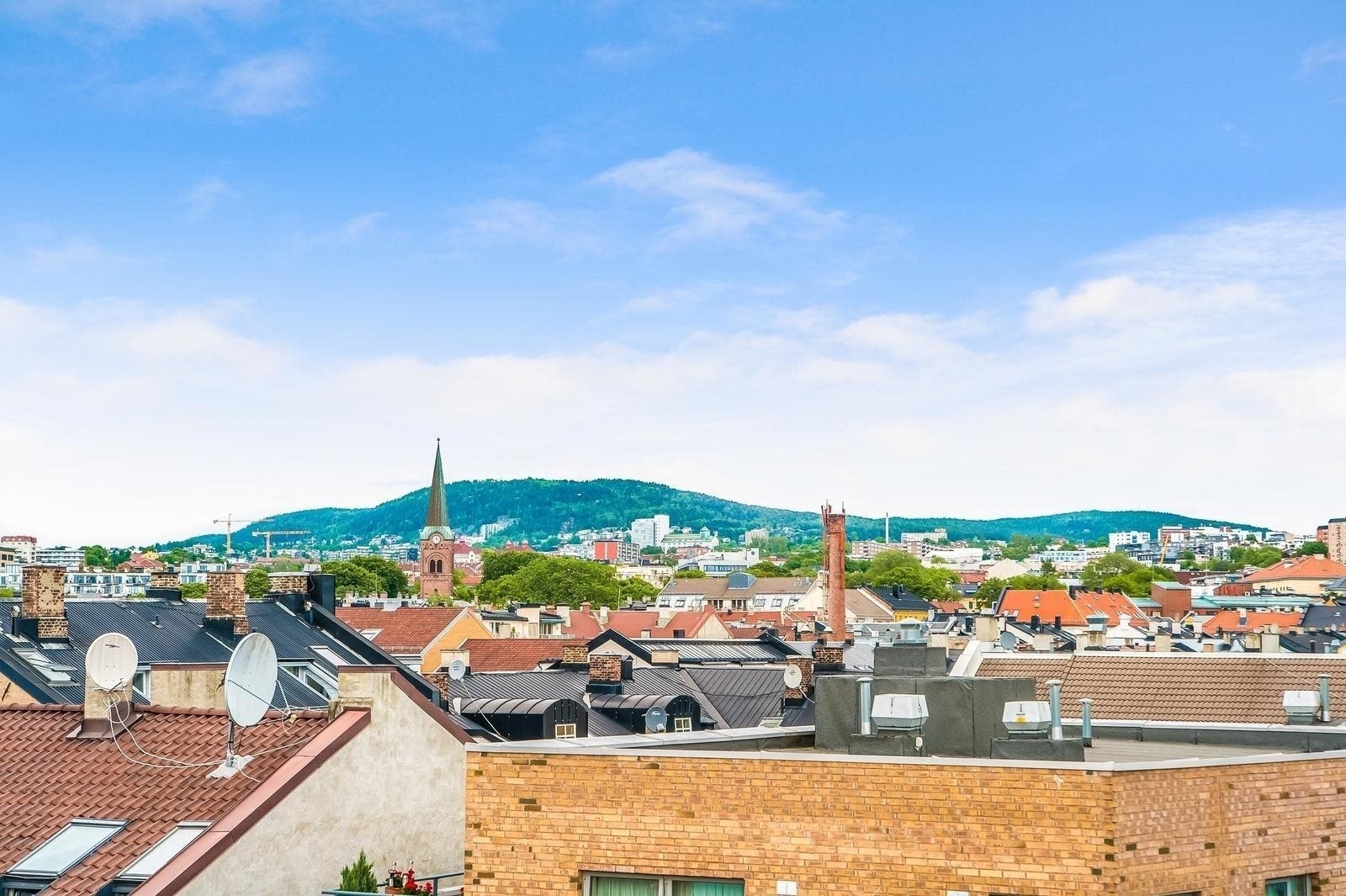 Utsikt over Oslo fra takterrassen Galleribilde