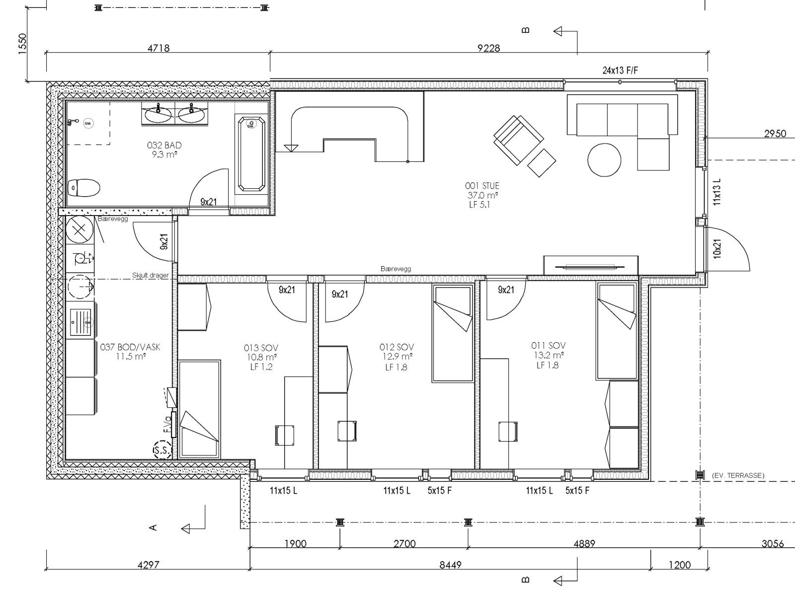 Plantegning underetasje Galleribilde