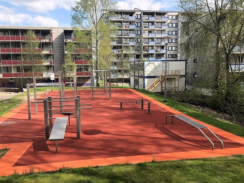 Hovseter treningspark også rett utenfor døren. Galleribilde