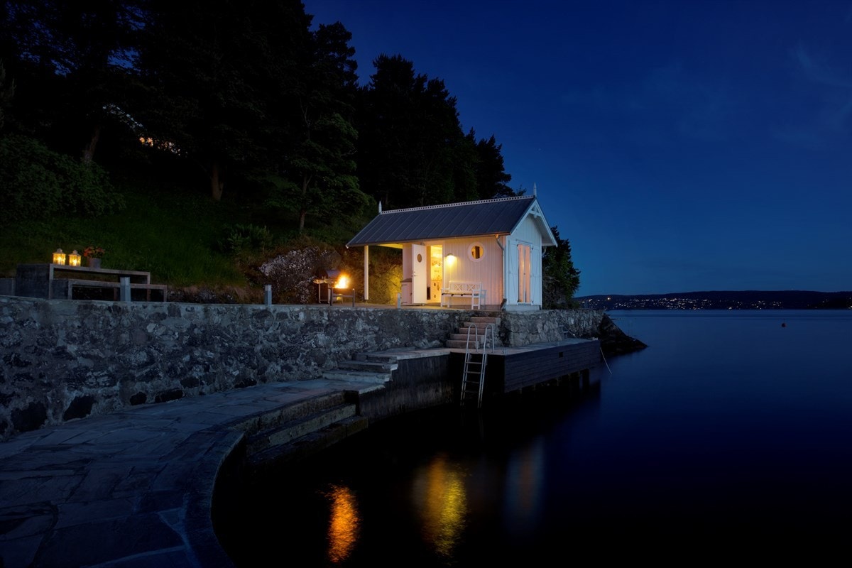 Stemning fra badehuset kveldsstid Galleribilde