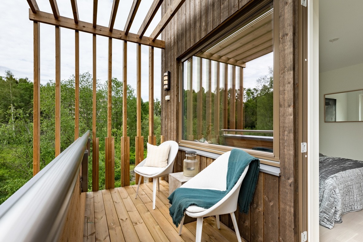 Adkomst til terrasse vendt mot sydvest fra hovedsoverommet Galleribilde