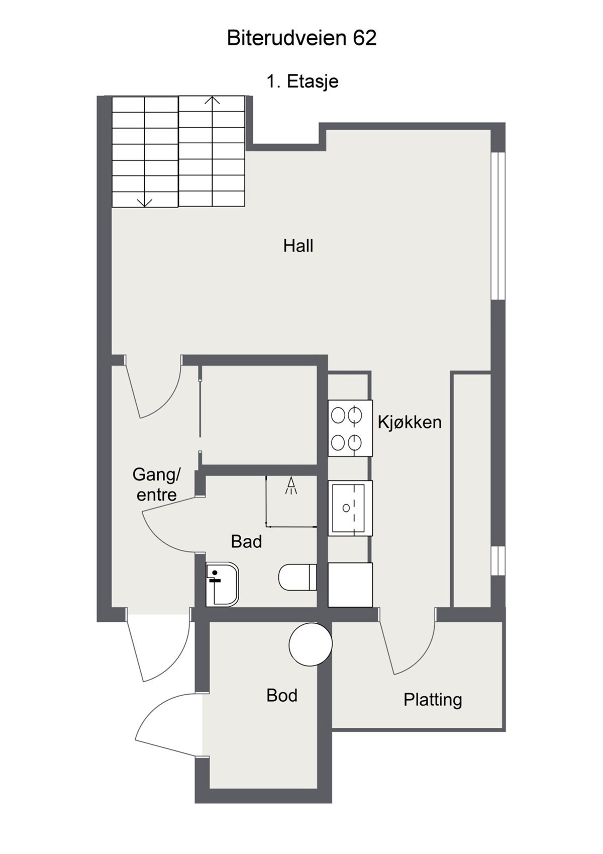 Plantegning 1. Etasje Galleribilde