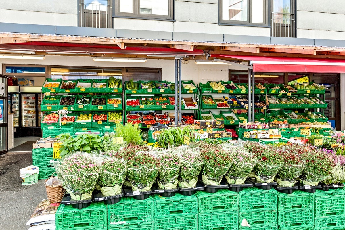 Spennende frukt - og grønthandel på Hovseter torg, like ved Rema 1000. Galleribilde