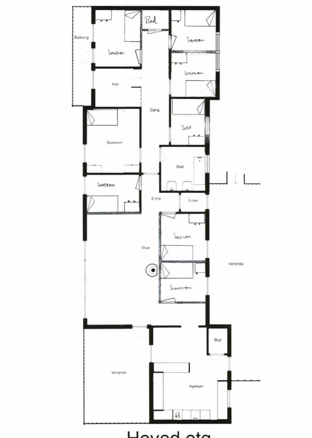 Planløsning hoved etg. Galleribilde