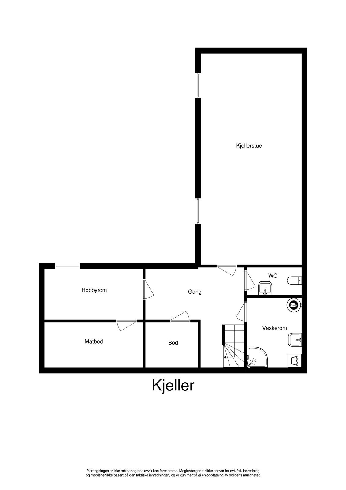 Plantegning kjelleretasje. Galleribilde