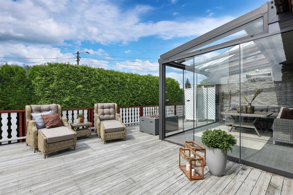 Terrasse med vinterhage fra 2016. Galleribilde