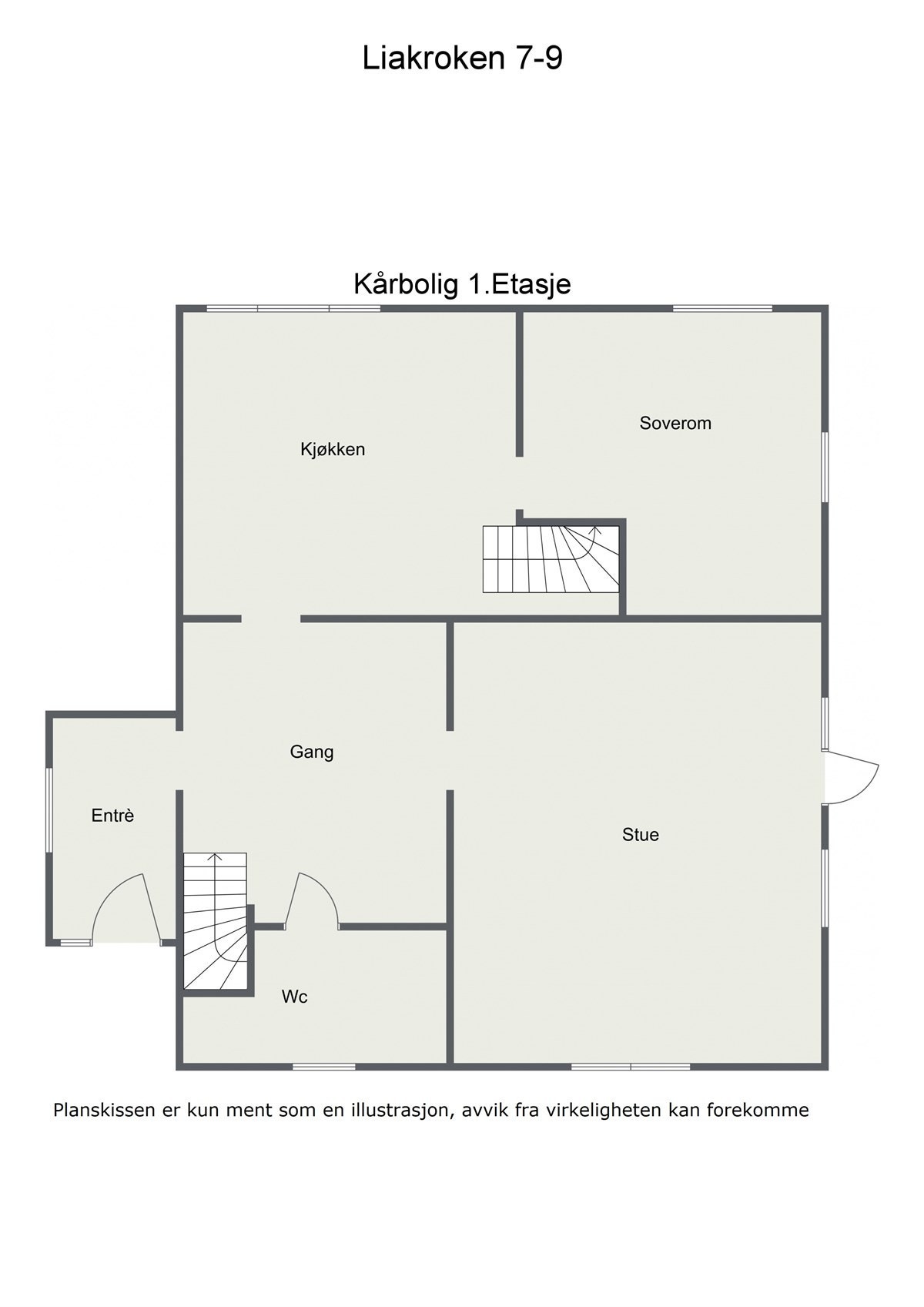 Plantegning 1.Etasje Kårbolig. Galleribilde