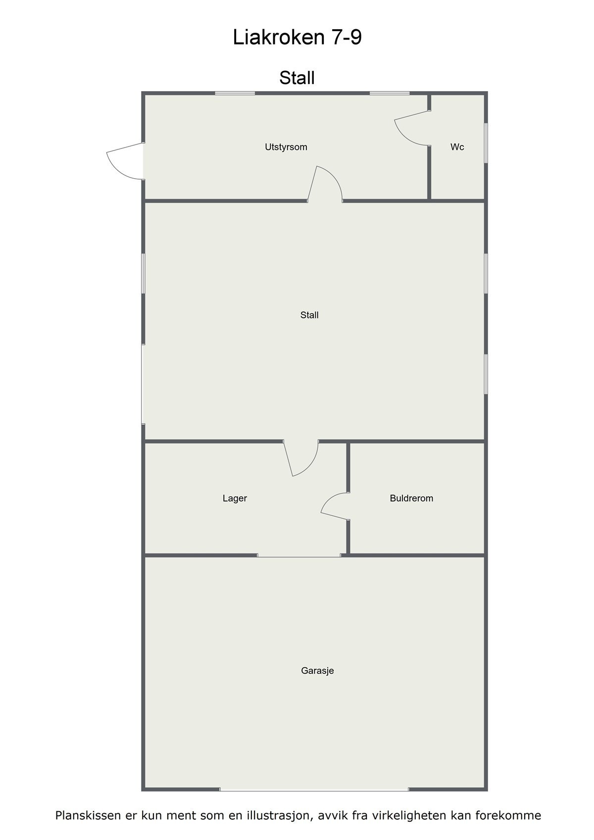 Plantegning stall. Galleribilde