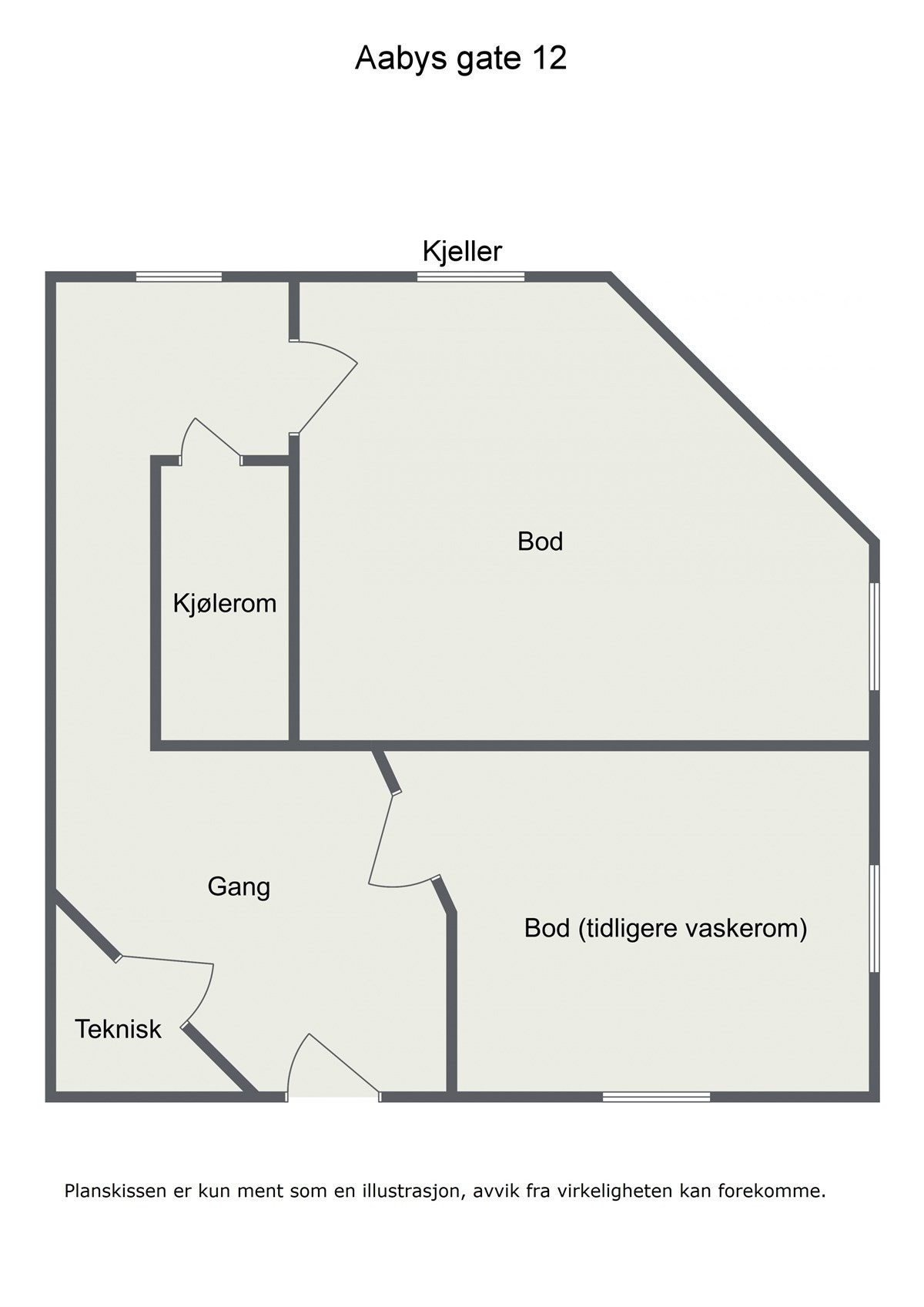 Plantegning kjeller. Galleribilde