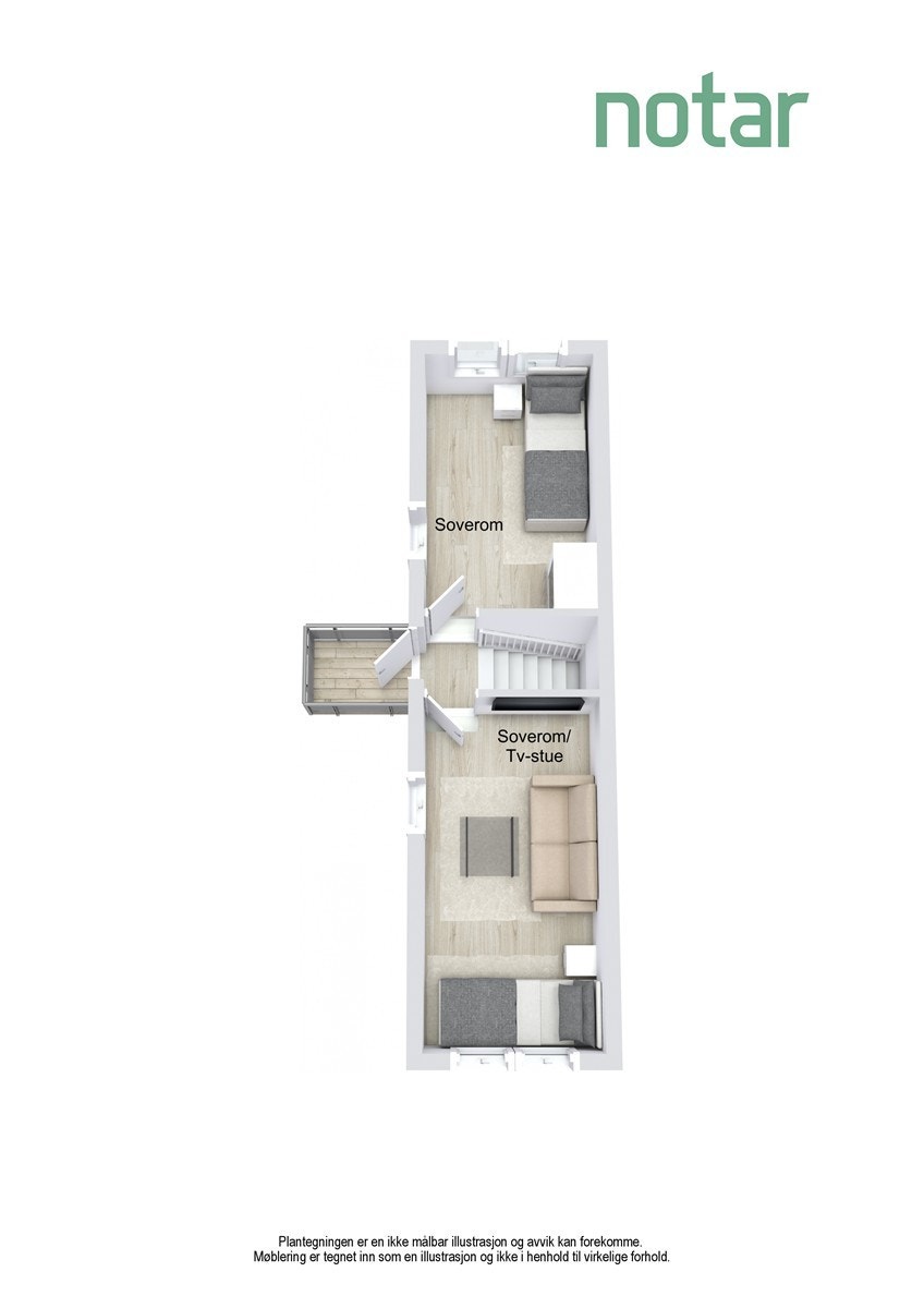 Plantegning 3D - 2. etasje Galleribilde