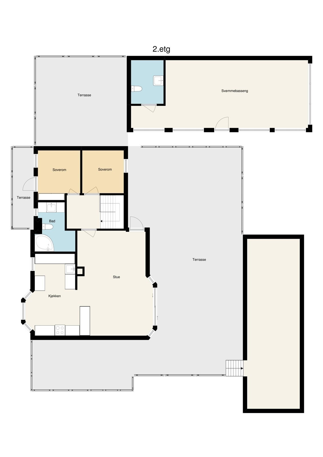 2 etasje med uteområde. Galleribilde