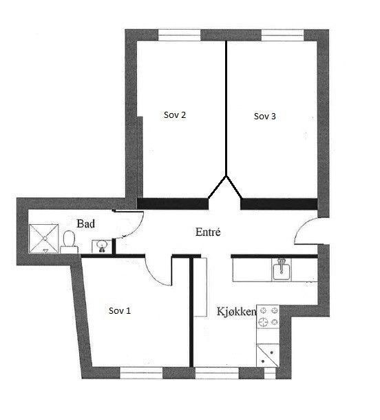 Plantegning av leiligheten Galleribilde