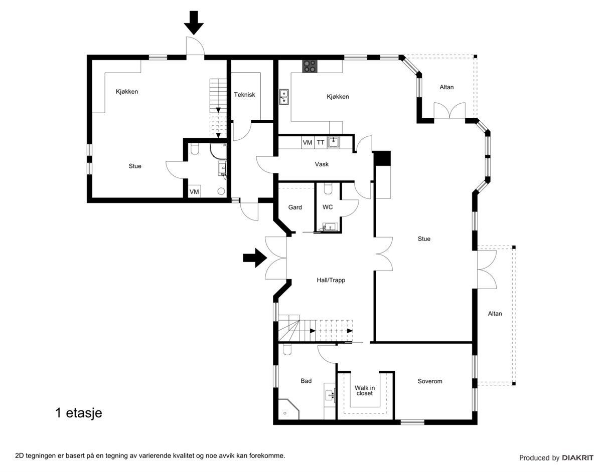 Plantegning 2D - 1. etasje Galleribilde