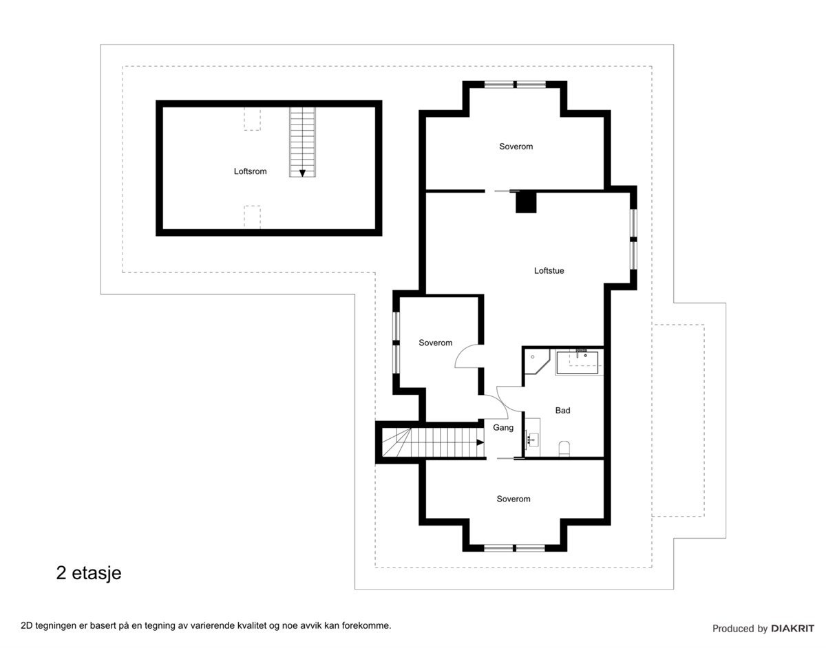 Plantegning 2D - 2. etasje Galleribilde