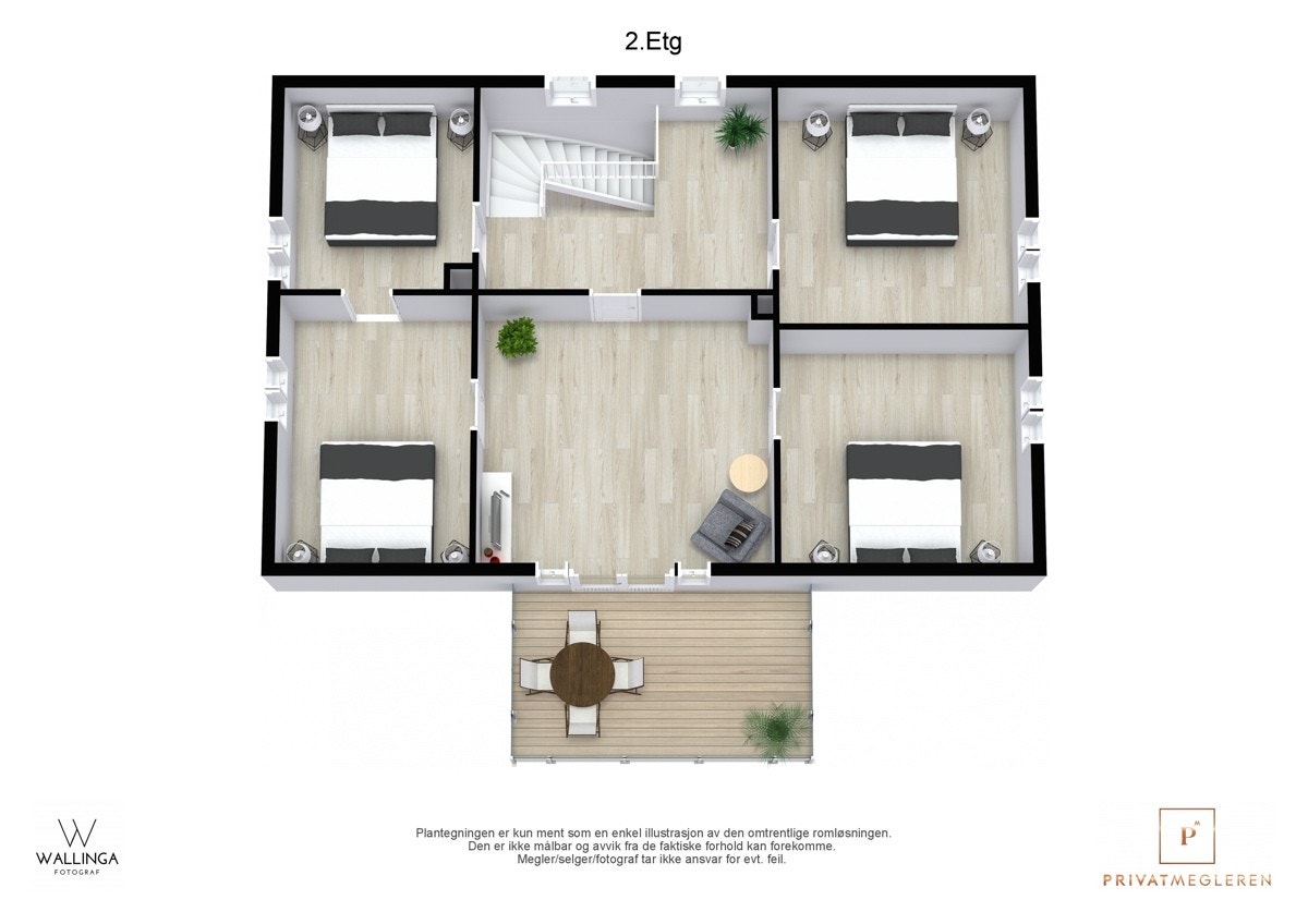 3D plantegning 2.Etasje. Galleribilde