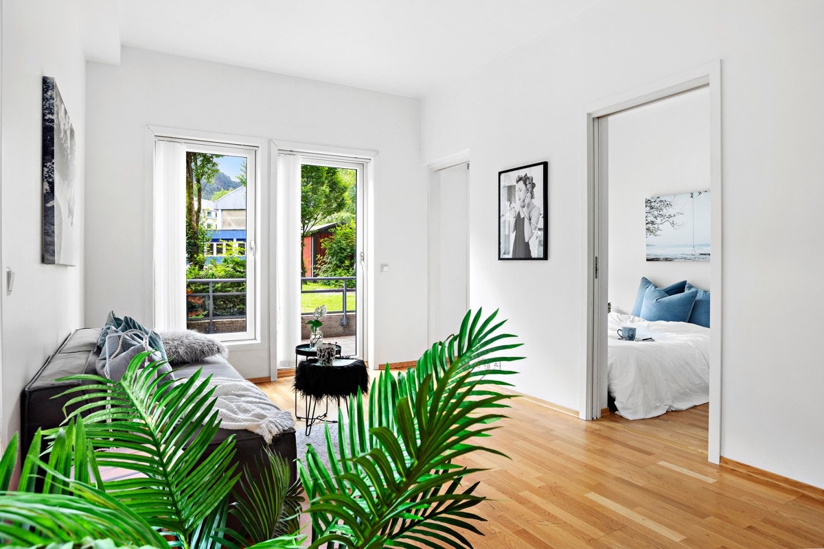 Fra stue er det utgang til egen terrasse. Galleribilde