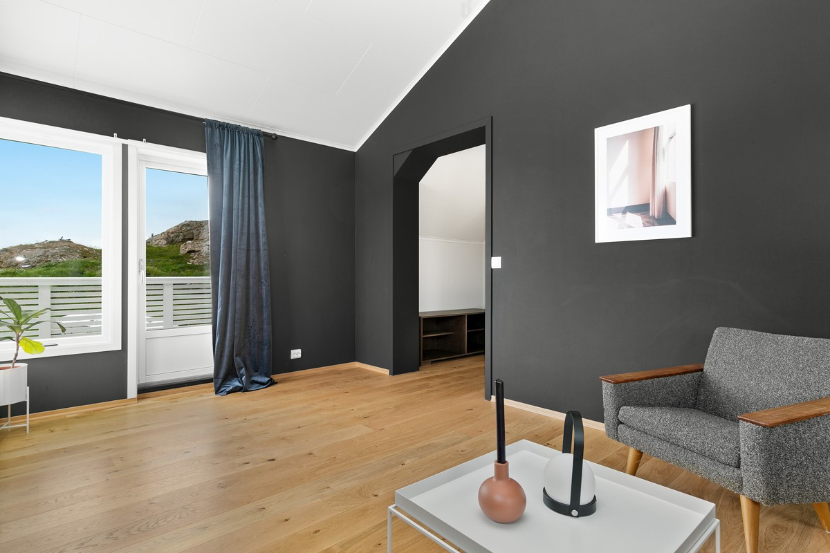 Utgang til veranda fra loftstue