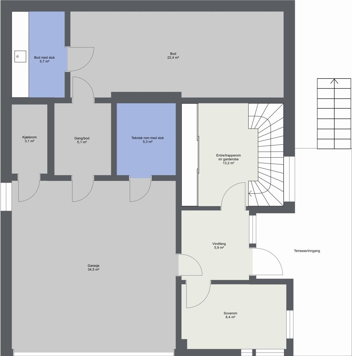 Plantegning sokkel. Galleribilde