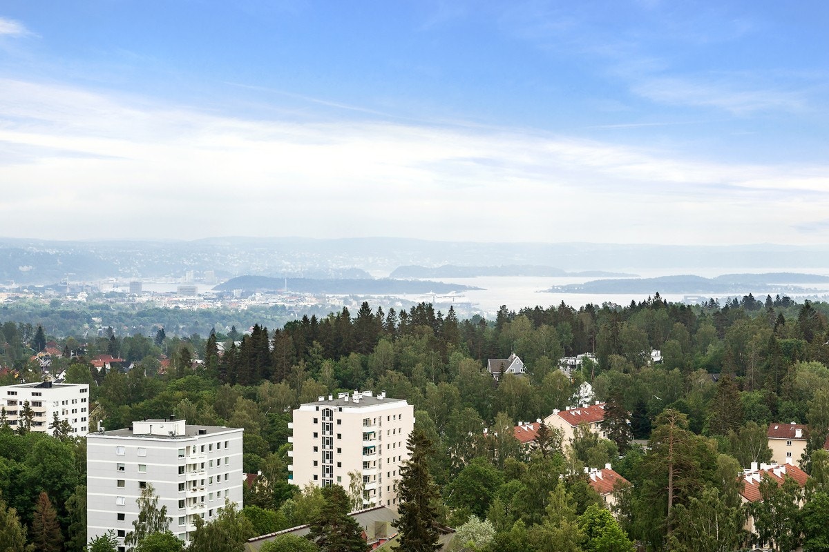 Flott utsikt fra takterrassen. Galleribilde
