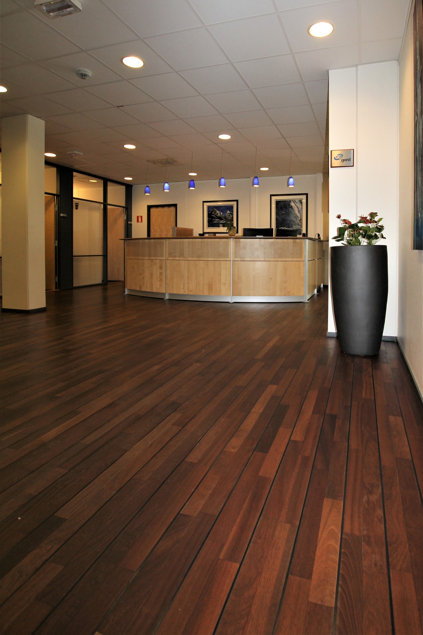 Representativ og lys resepsjon med skipsgulv Galleribilde