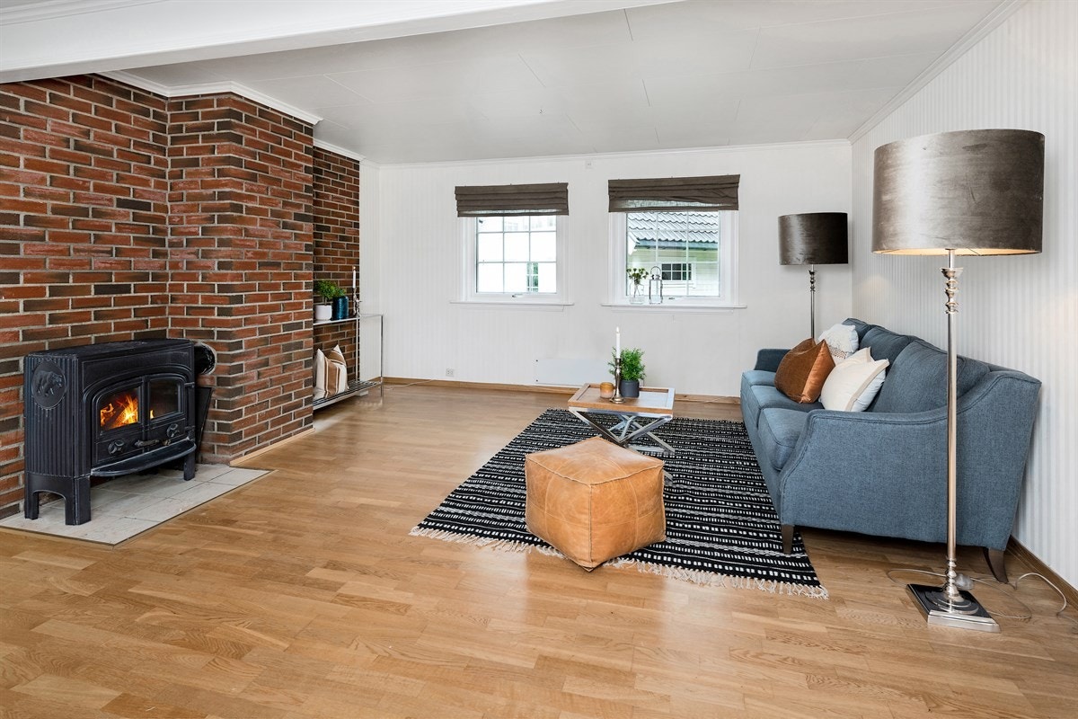 Her er de montert en peisovn for ekstra hygge. Galleribilde