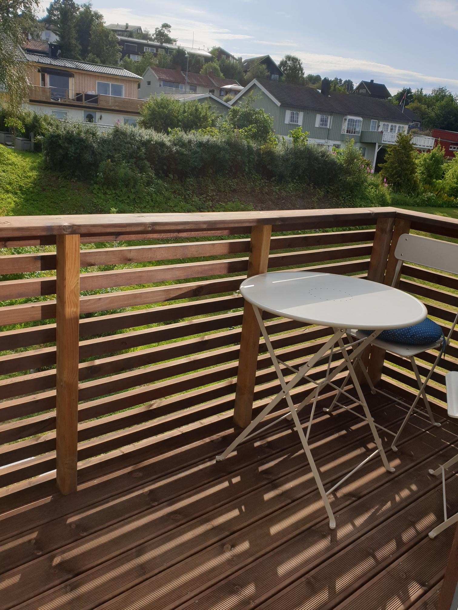 Balkong, sol fra ca. 10-22 i juli Galleribilde