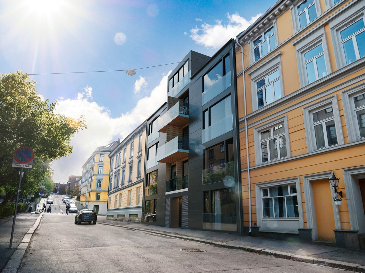 Ny, rålekker 3-roms selveier i 3. etg. Heis, 2 balkonger og felles takterrasse. Vannbåren varme! Populær beliggenhet!