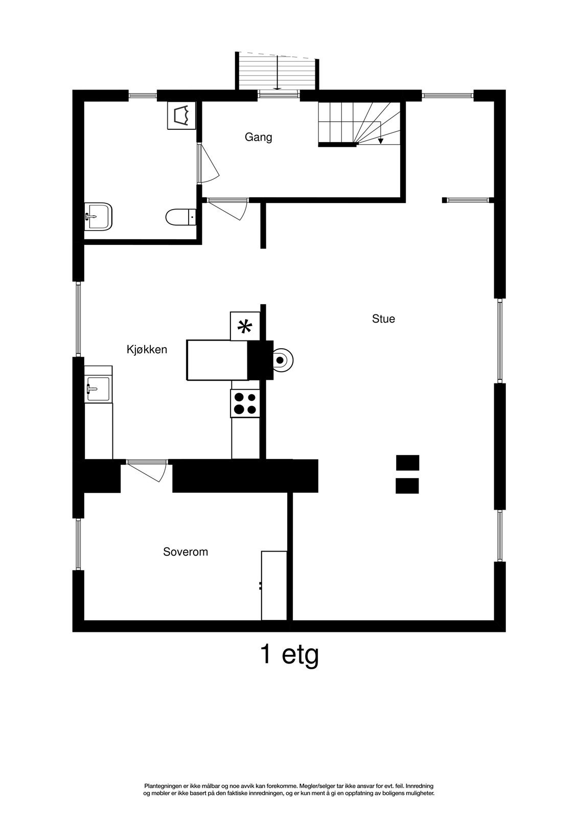 Planskisse 1 etg. Galleribilde