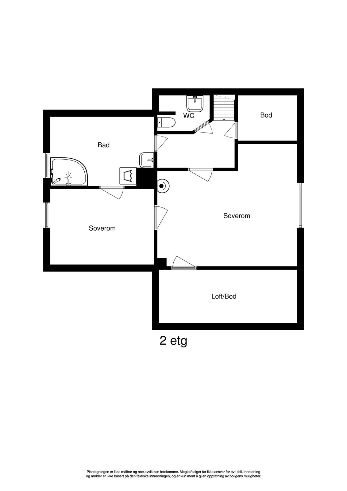 Planskisse 2 etg. Galleribilde