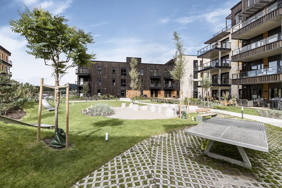 Spennende beplantning, gangveier og mindre lekeplasser Galleribilde