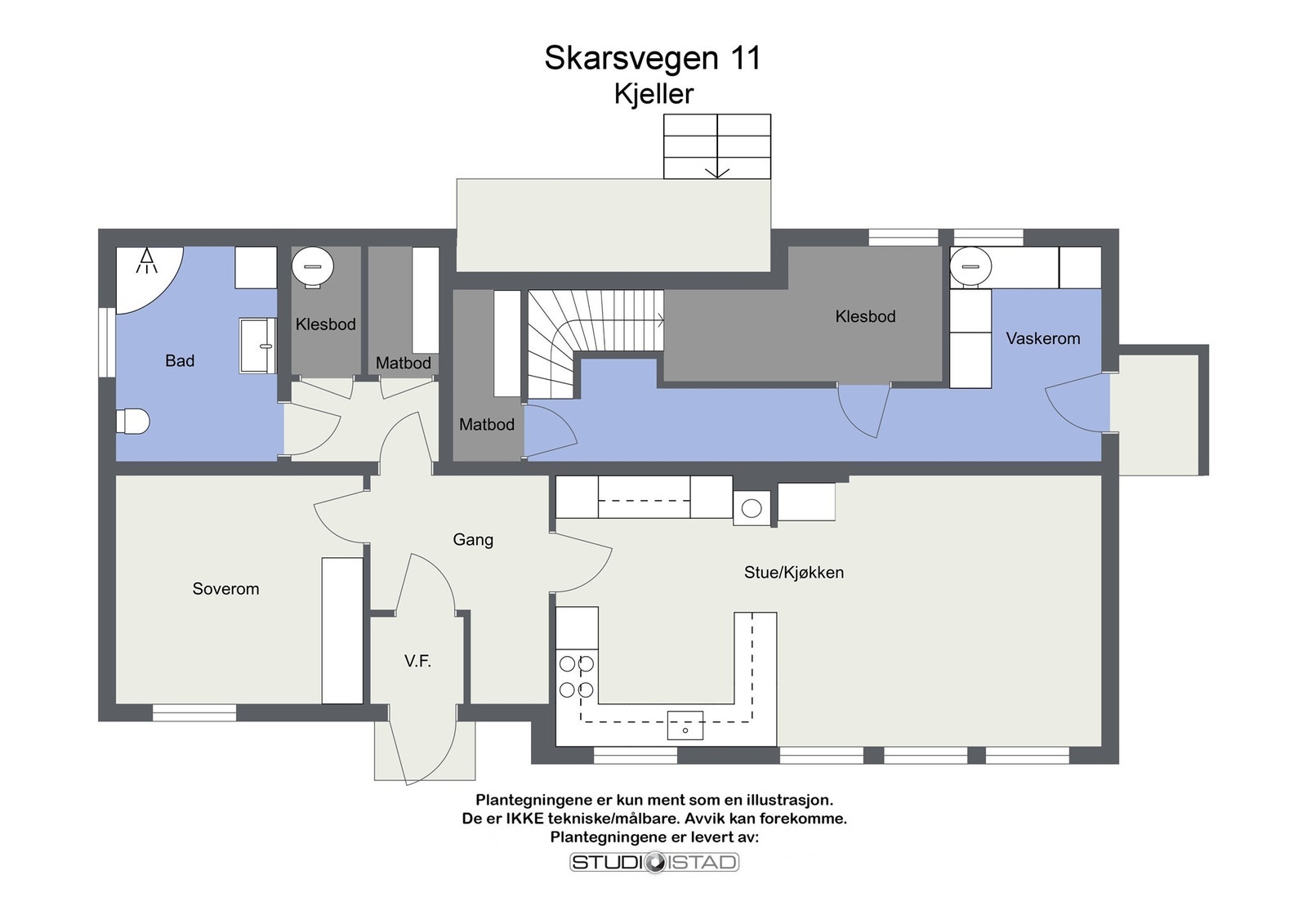Plantegning underetasje Galleribilde