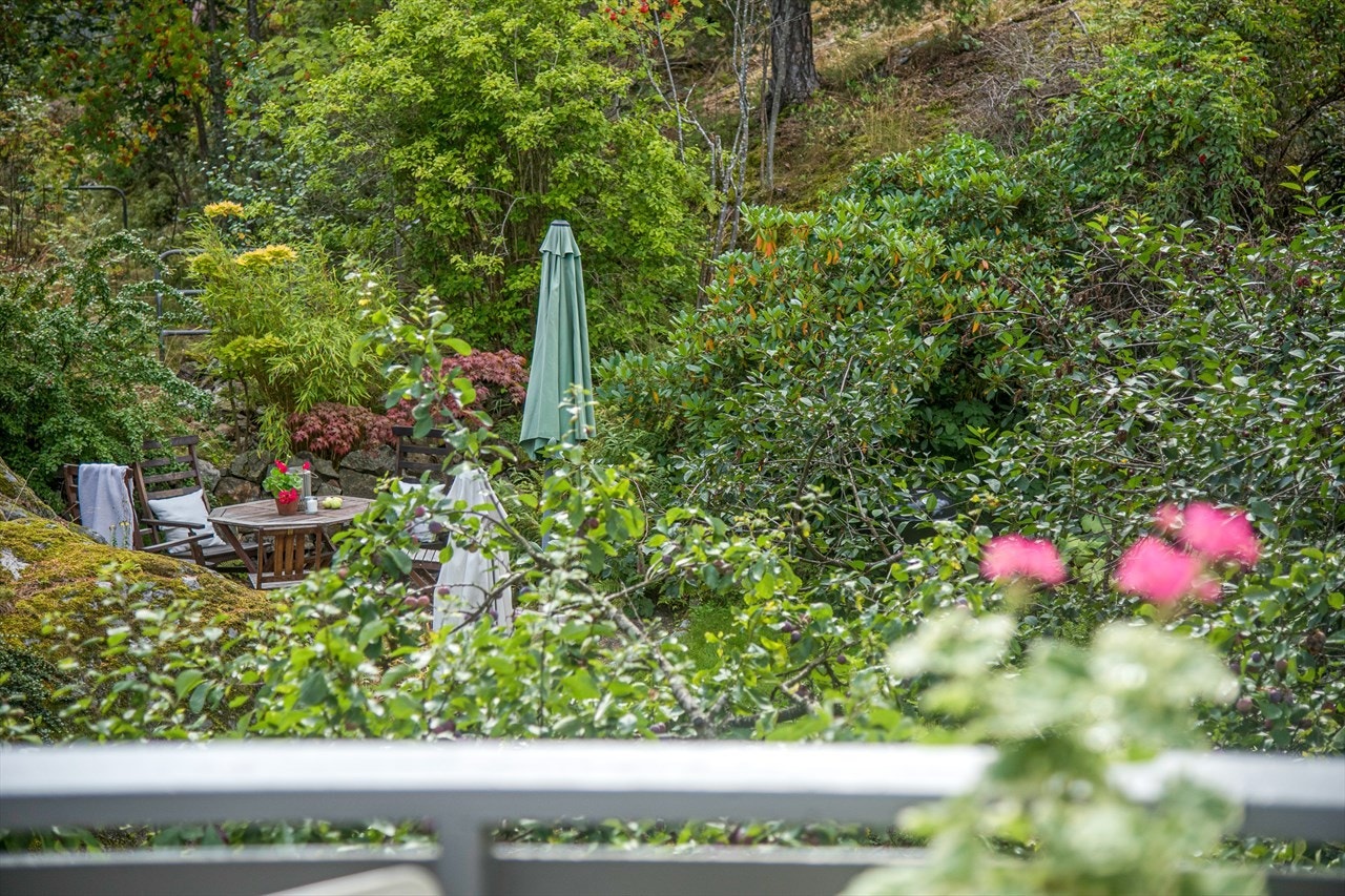 Utsikt fra verandaen utefor stuen. Galleribilde