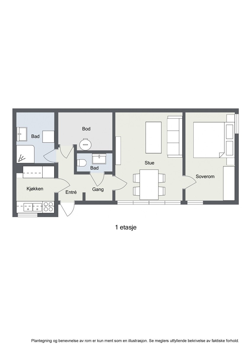 Plantegning utleiedel 2D Galleribilde