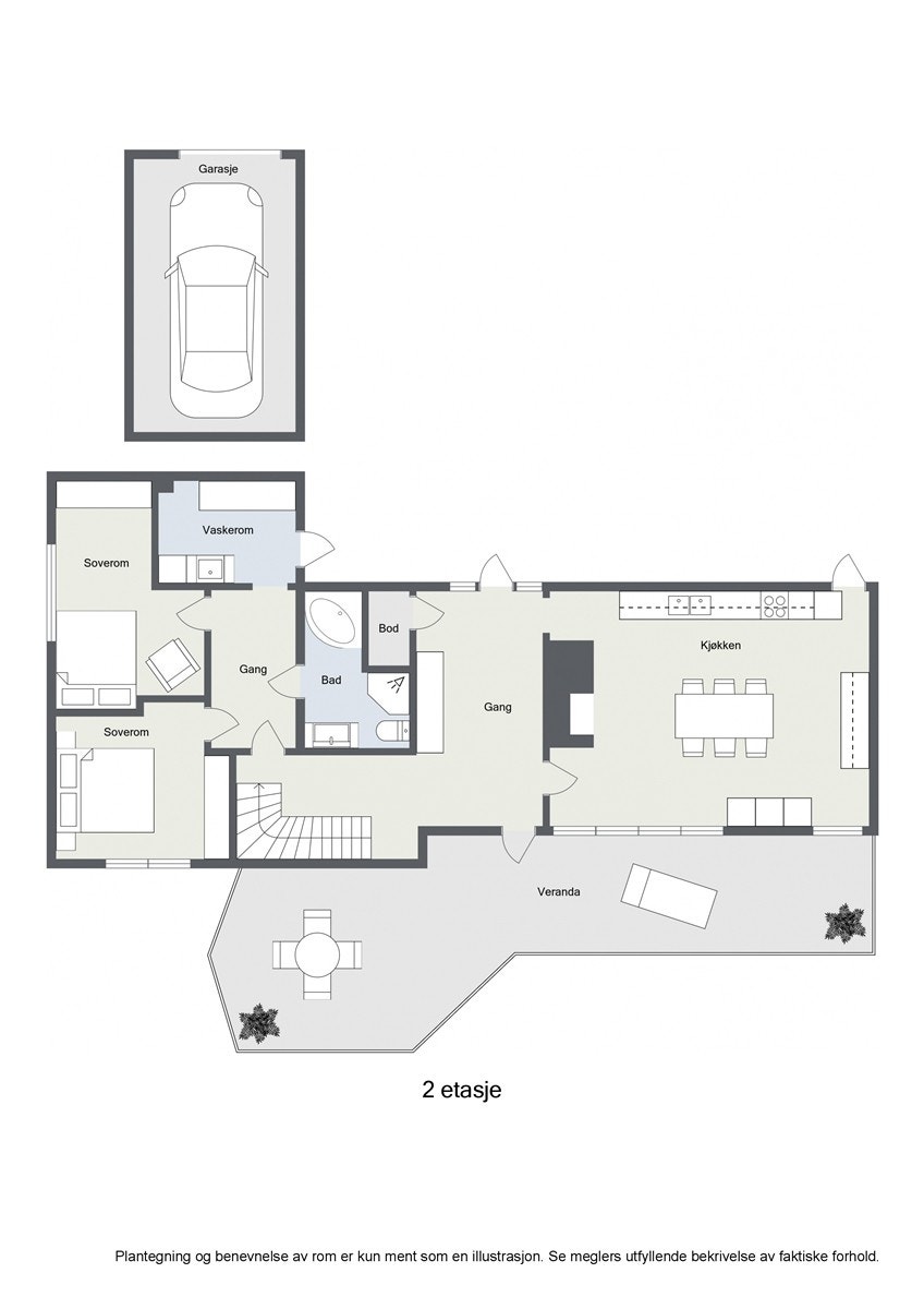 Plantegning hovedetasje 2D Galleribilde