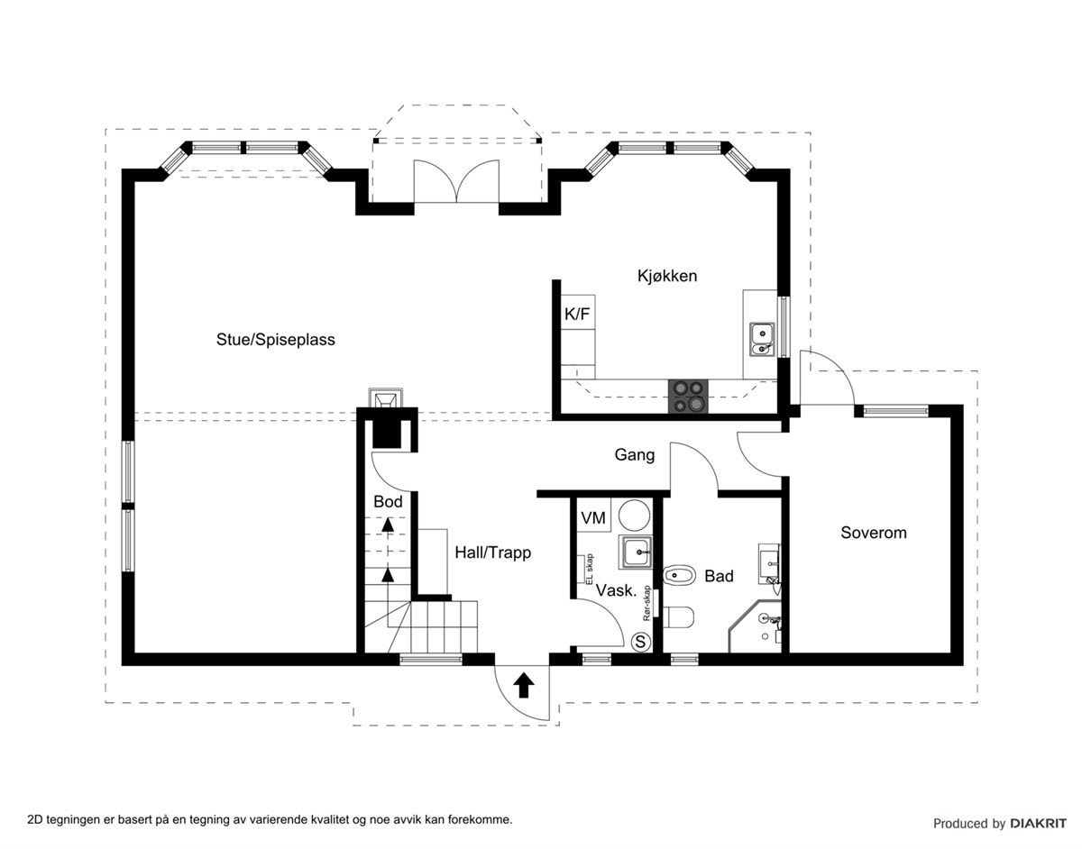 Plantegning 2D - 1.etasje Galleribilde
