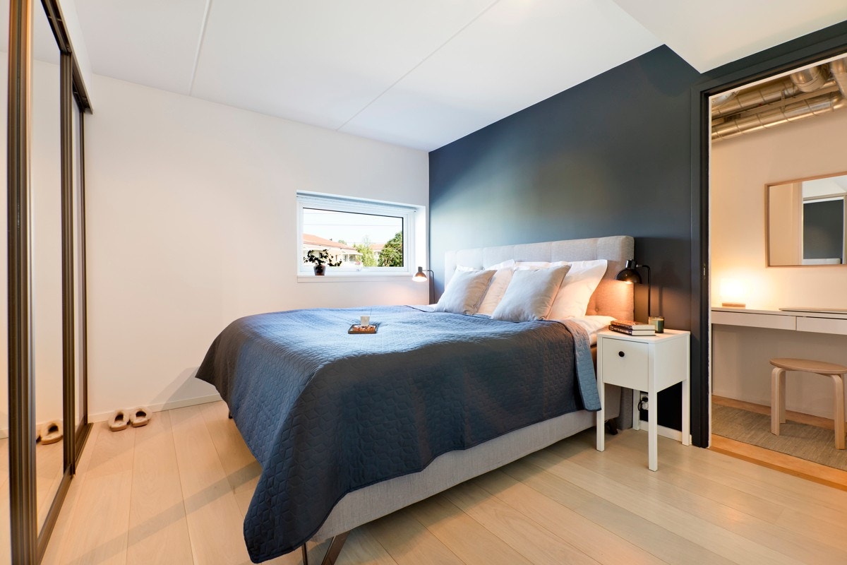 Leiligheten har i alt tre soverom. Galleribilde