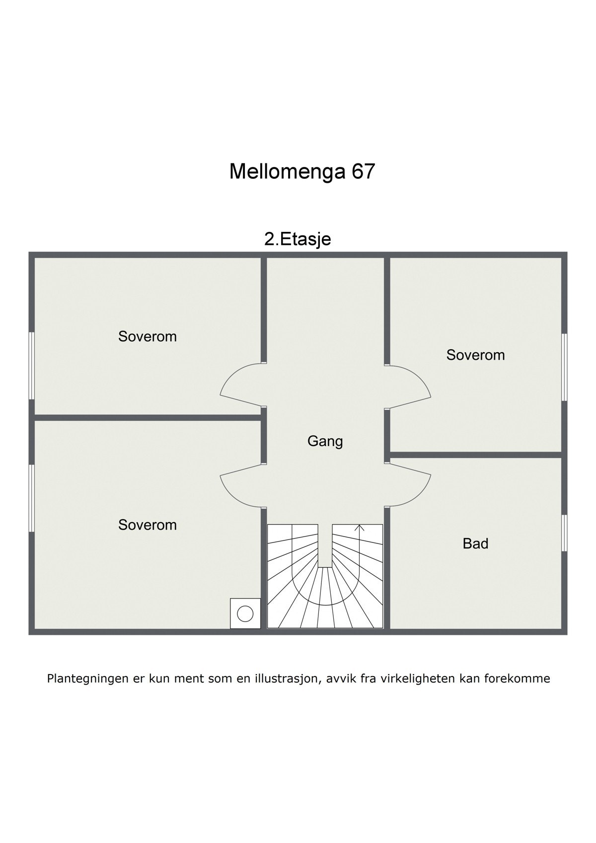 Plantegning andre etasje. Galleribilde