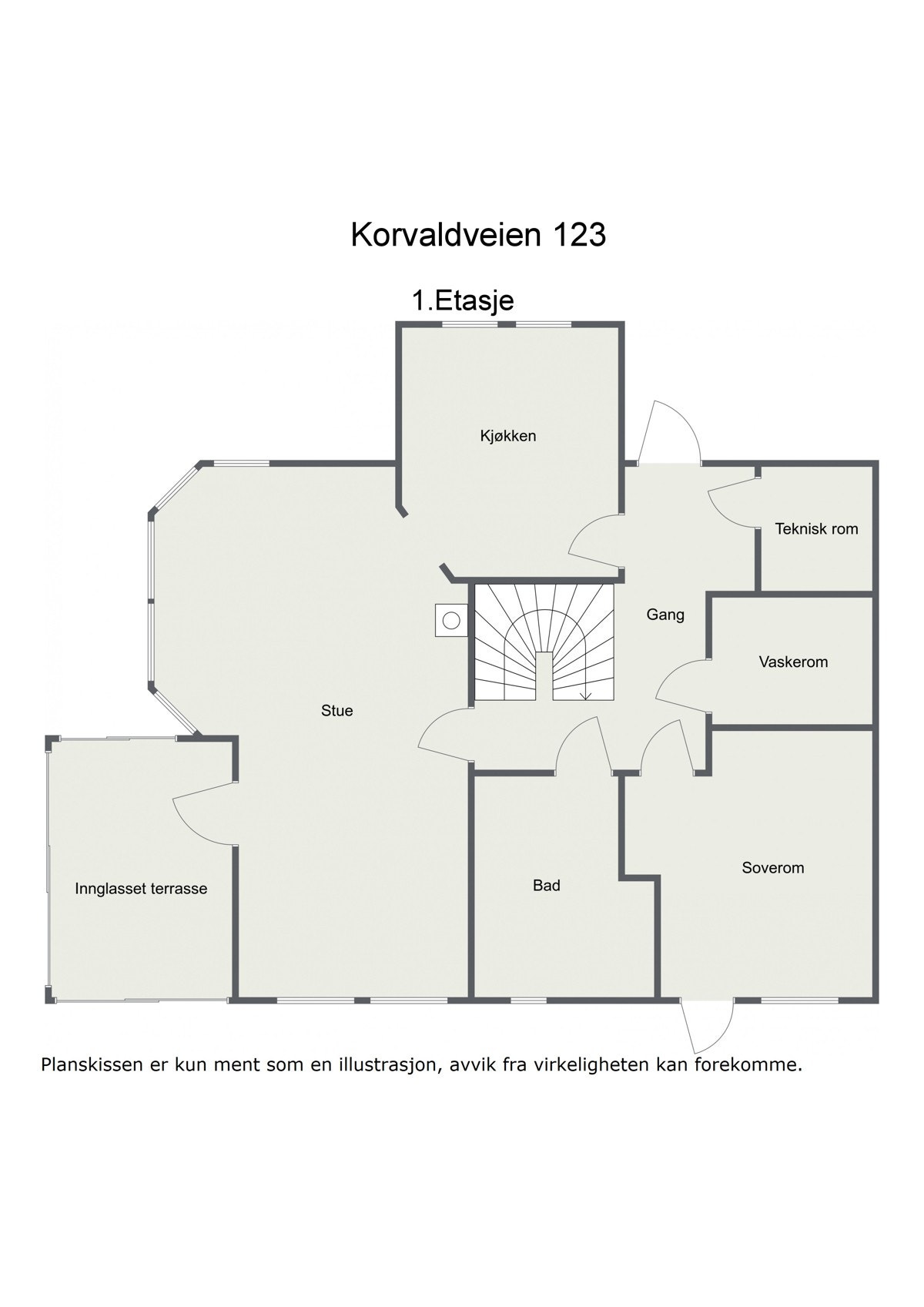 Plantegning 1. etasje. Galleribilde