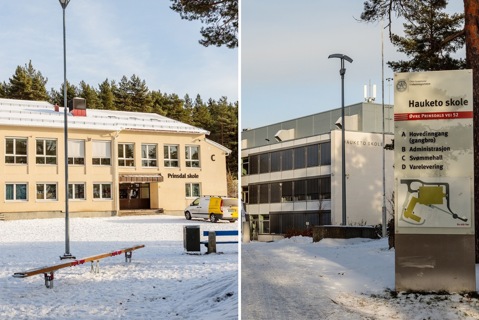 Boligen sokner til Prinsdal barneskole og Hauketo ungdomskole. Begge skolene ligger 5-10 minutter gange fra boligen. Galleribilde