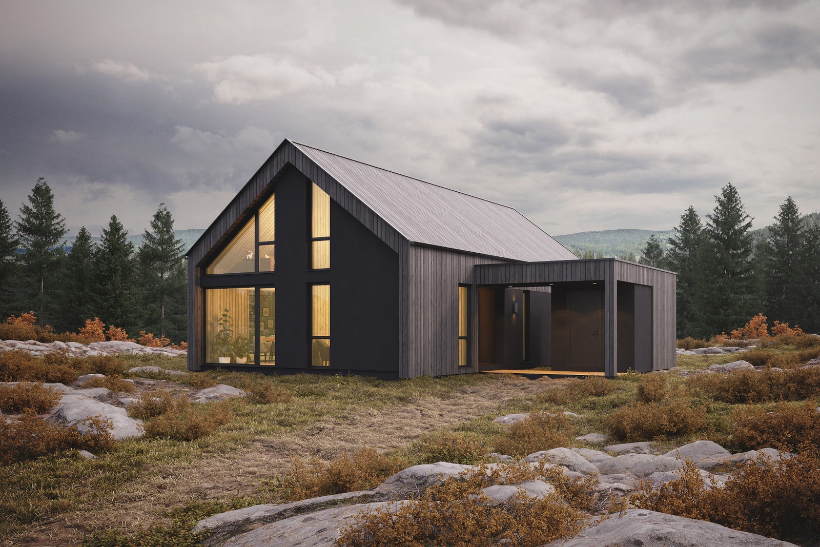 Hyttemodell: B2. Modellen er en svært romsligere hytte Galleribilde