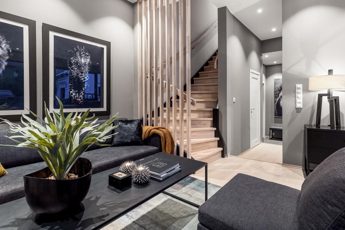 Det er en utstrakt bruk av LED spotlights. Galleribilde