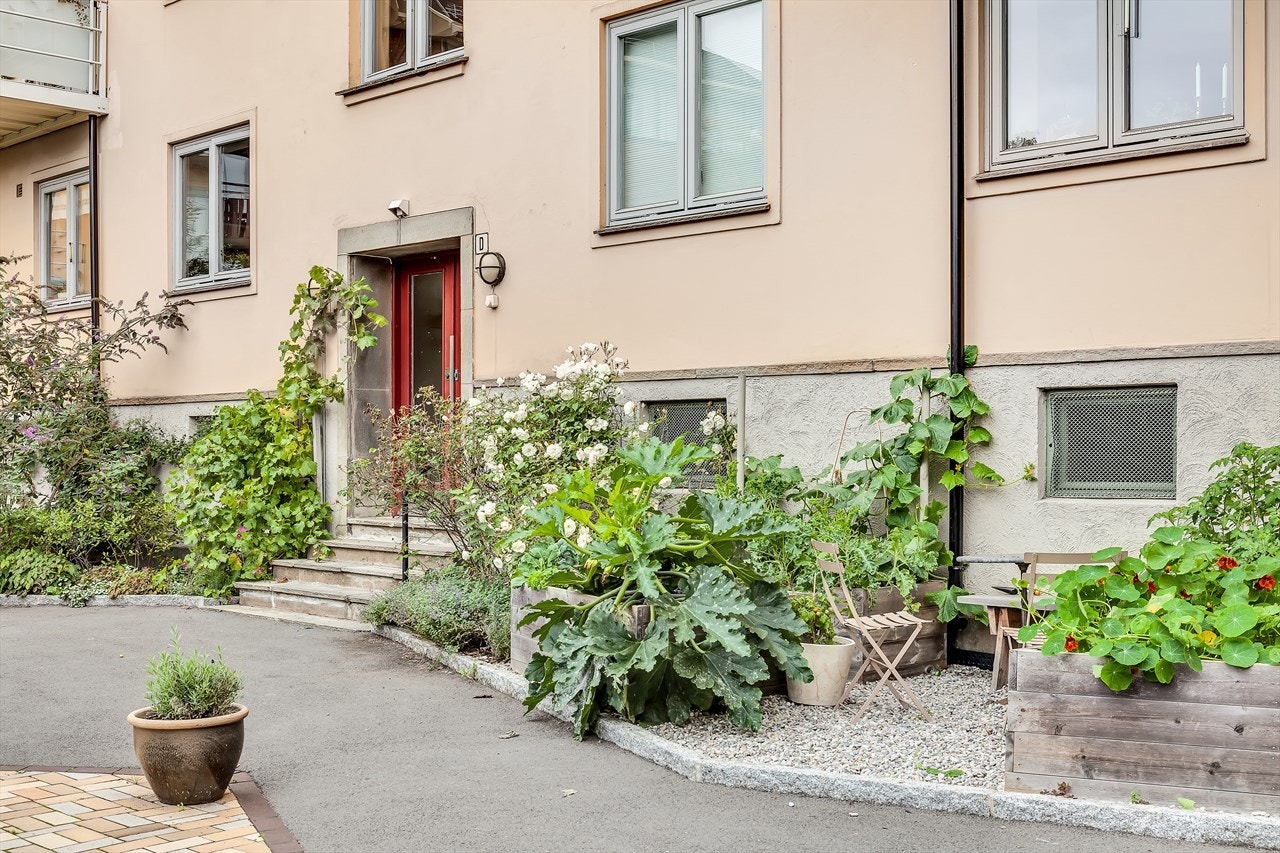 Hyggelig og grønt inngangsparti Galleribilde