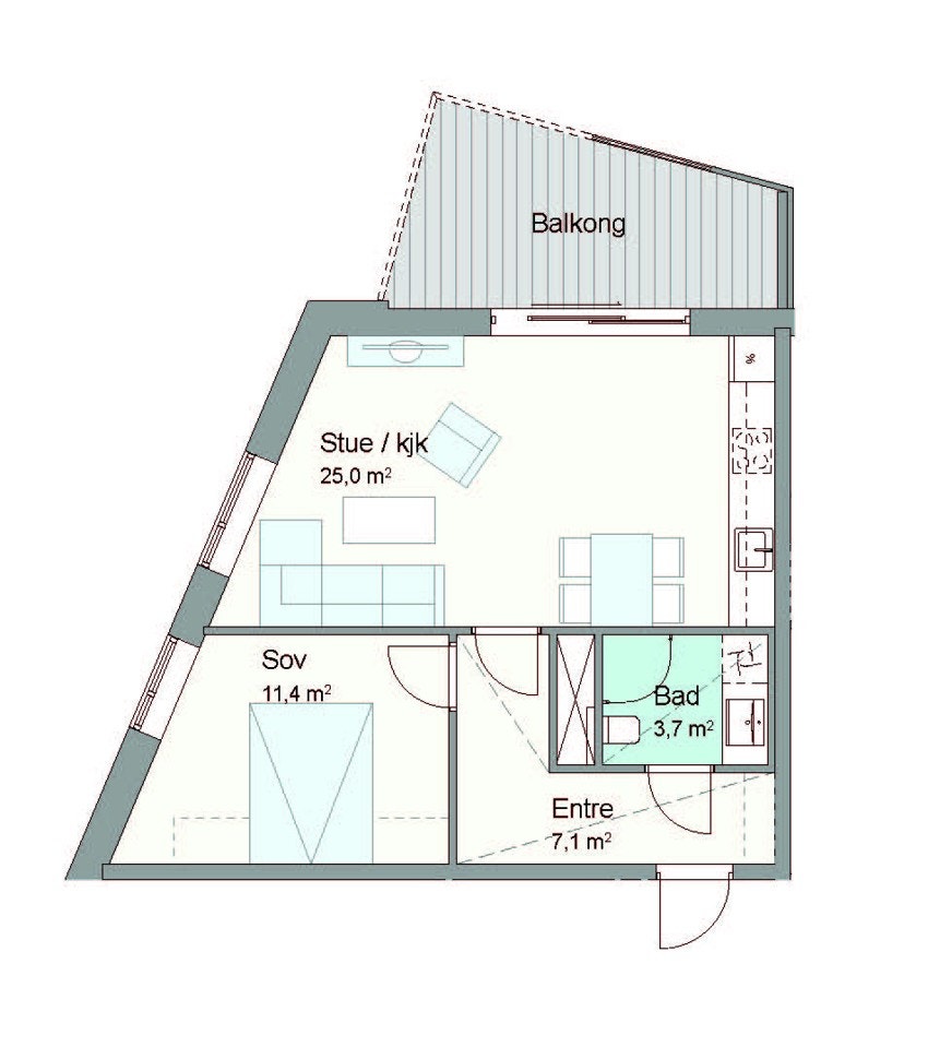 Plantegning - Leil. G1 402. Galleribilde