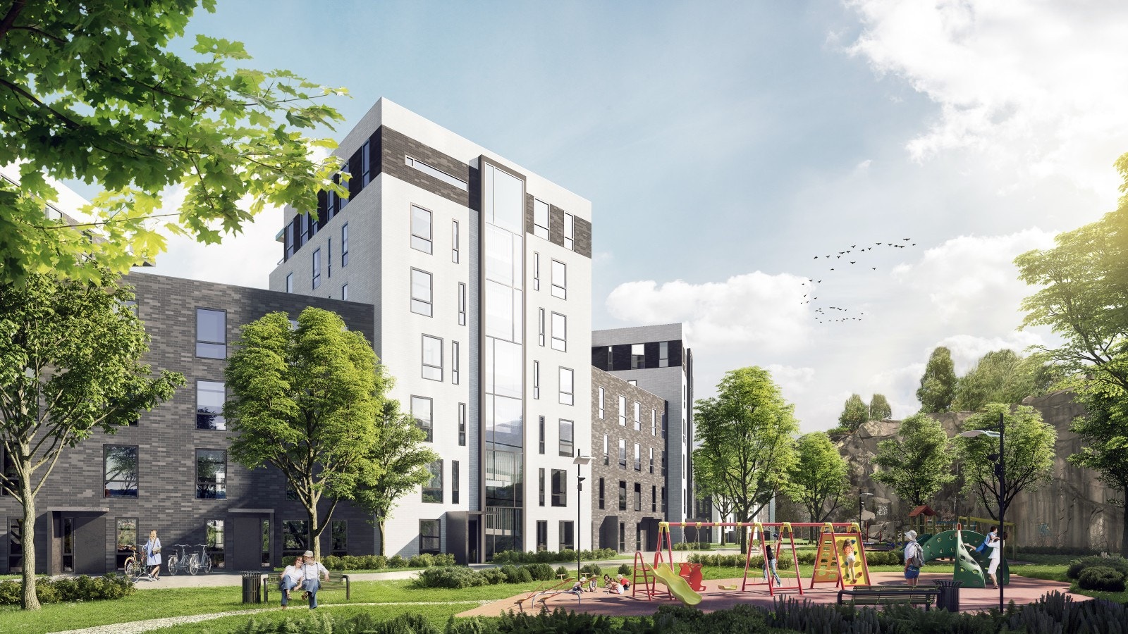 Illustrasjonsbilde av lekeomåde ved inngangsparti Galleribilde