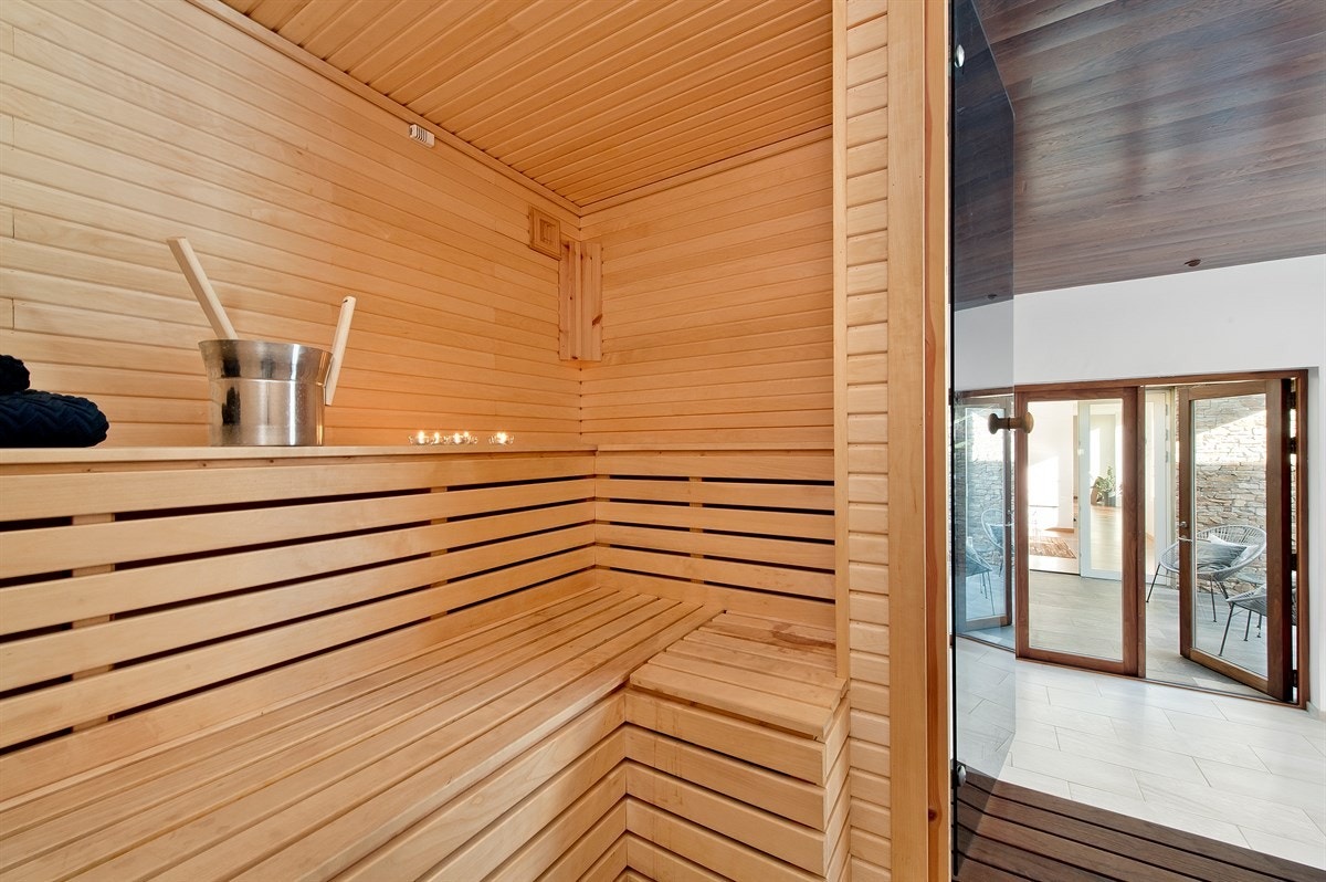 Badstue i bassenghuset. Galleribilde