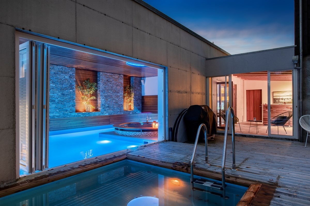 Her kan en stor foldedør åpnes for å slippe sommeren inn. Galleribilde