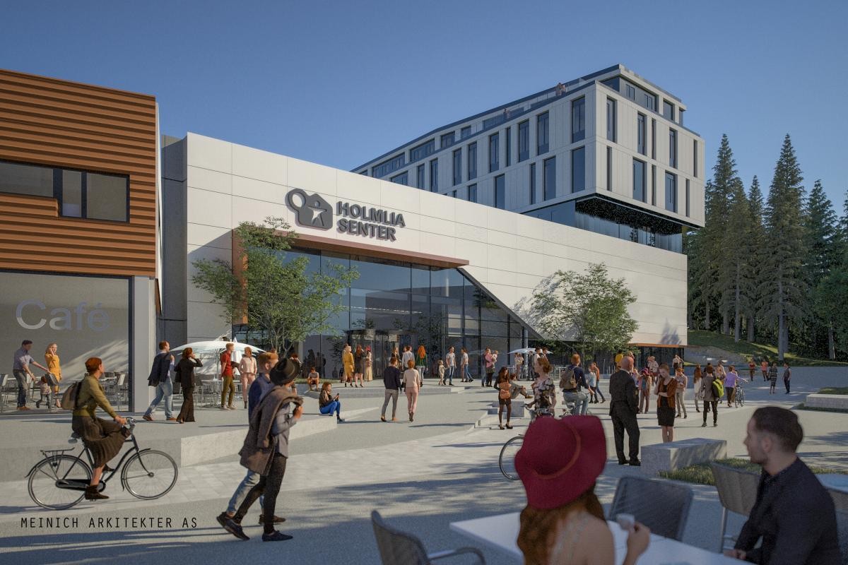 Holmlia senter er under ombygging - perspektivtegning. Galleribilde